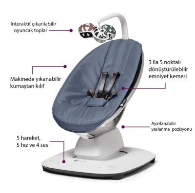 4Moms Mamaroo 5.0 Elektrikli Ana Kucağı - Slate Blue - 4