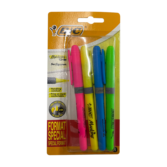 Bic Marking Highlighter Grip 4 Renk Fosforlu Kalem Seti - 1