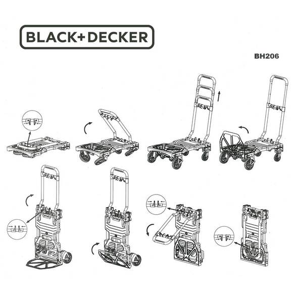 BLACK+DECKER BH206 55/120Kg Çok Fonksiyonlu Katlanır El Arabası - 9
