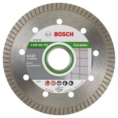 Bosch Best Serisi Seramik İçin Extra Temiz Kesim Turbo Segman Elmas Kesme Diski 115 mm - 1