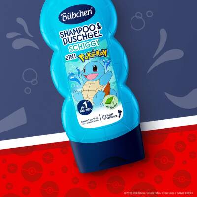 Bübchen Çocuk Şampuan&Duş Jeli 2 in 1 Pokemon Schiggy 230 ml - 1