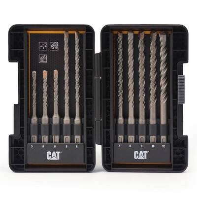 CAT DA03901 10 Parça Tungsten Karbür SDS-Plus Beton Matkap Uç Seti - Fırsat Ürünü (1)