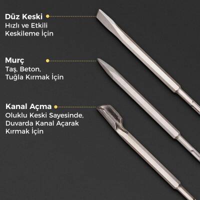 CAT DA03902 17 Parça Tungsten Karbür SDS-Plus Beton Kırıcı/Delici Matkap Ucu - 5