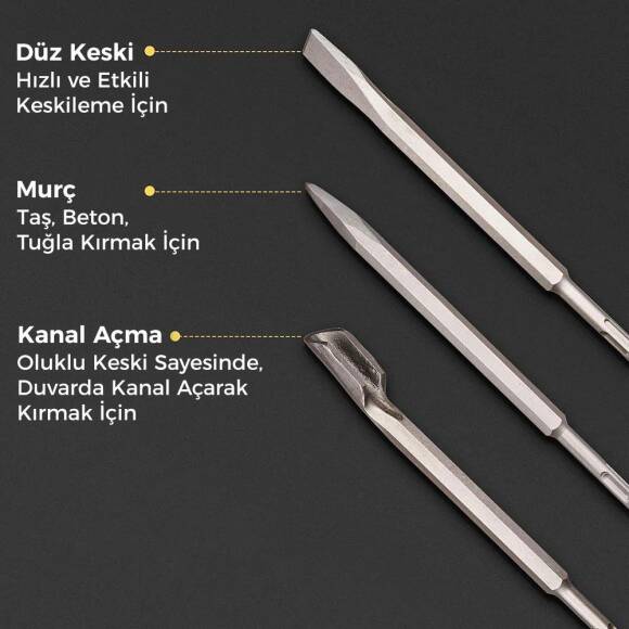 CAT DA03902 17 Parça Tungsten Karbür SDS-Plus Beton Kırıcı/Delici Matkap Ucu - 5