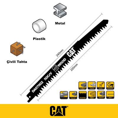 CAT DA07002 228mm 2 Parça Profesyonel Hızlı Ahşap Kesme Tilki Kuyruğu Testere Ucu - 3