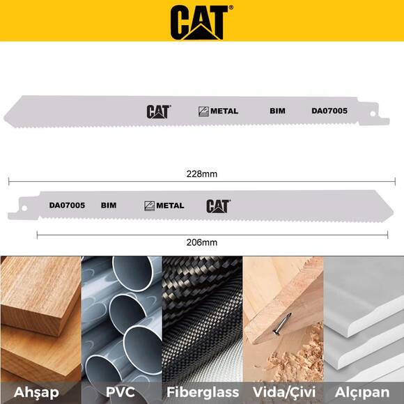 CAT DA07005 228mm 2 Parça Profesyonel Metal/Çivili Ahşap Kesme Tilki Kuyruğu Testere Ucu - 2