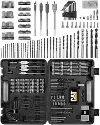 CAT DX12SET 18Volt/2.0Ah Li-ion Çift Akülü Kömürsüz Profesyonel Şarjlı Darbeli Matkap + DA01903 201 Parça Delme/Vidalama Uç Seti - 2