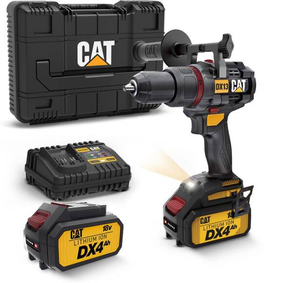 CAT DX13.1 18Volt/4.0Ah Li-ion 80Nm. Çift Akülü Kömürsüz Profesyonel Şarjlı Darbeli Matkap - 1