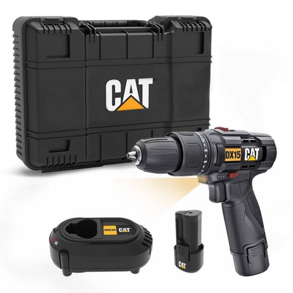 CAT DX15.1 12Volt/2.0Ah Li-ion Çift Akülü Profesyonel Şarjlı Darbeli Matkap - 1