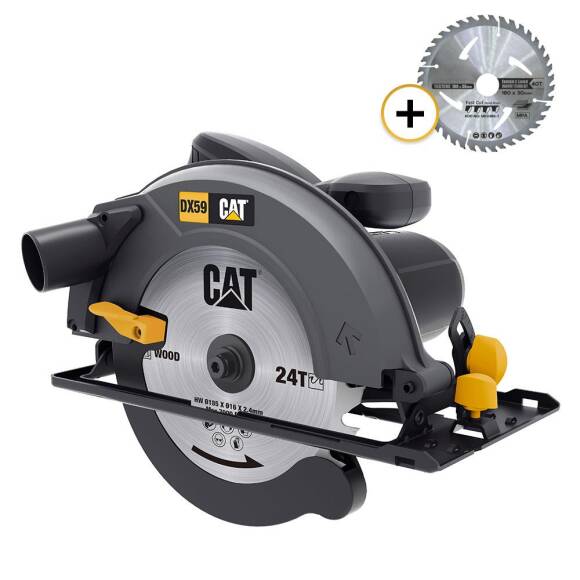 CAT DX59P 1400Watt 185mm Profesyonel Daire Testere + 1 Adet 185mm 40 Diş Yedek Testere - 1