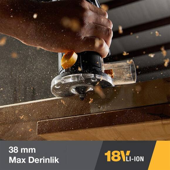 CAT DX82B 18Volt Şarjlı Kömürsüz 6mm Devir Ayarlı Profesyonel Avuç İçi El Frezesi Formika Tıraşlama (Akü Dahil Değildir) - 3