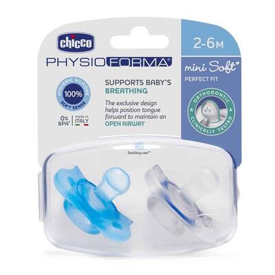 Chicco PhysioForma Mini Soft 2'li Emzik 2-6 Ay Erkek - Chicco