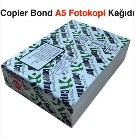 Copier Bond A5 Fotokopi Kağıdı 80 gr 1 Koli 10 Paket (5.000 Sayfa) (A4 Kesim) - 1