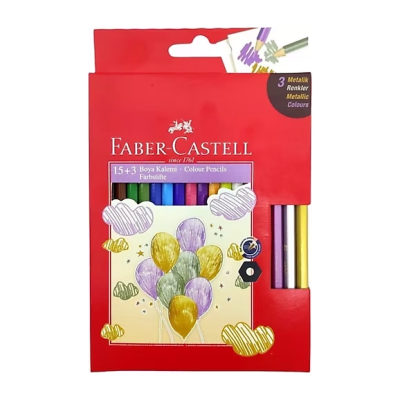 Faber Castell 15 + 3 Metalik Renk Boya Kalemi - Faber Castell