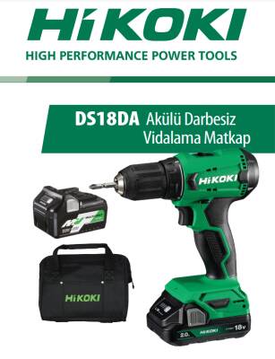 Hikoki DS18DA 18 V 5.0 Ah Akülü Darbesiz Vidalama Matkap - Hikoki