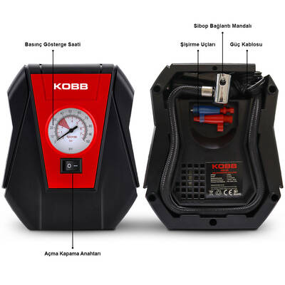 KOBB KB100 12Volt 100 PSI Analog Göstergeli Hava Lastik Şişirme Pompası - Fırsat Ürünü (1)