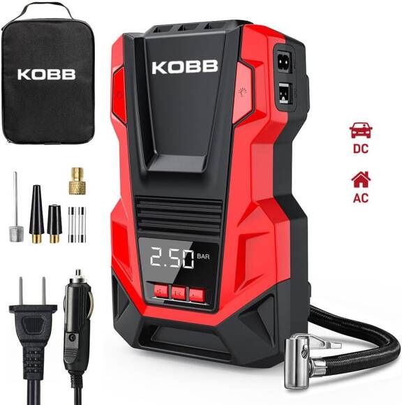 KOBB KB220 12Volt/220Volt 150 PSI Dijital Basınç Göstergeli Lastik Şişirme Pompası - 1