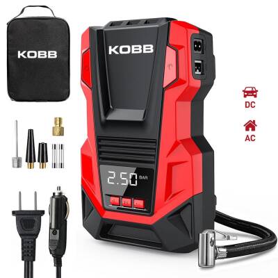 KOBB KB220 12Volt/220Volt 150 PSI Dijital Basınç Göstergeli Lastik Şişirme Pompası - Fırsat Ürünü