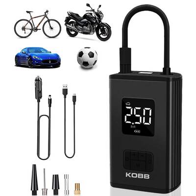 KOBB KB425 12V/Şarjlı Li-ion 150 PSI Dijital Göstergeli Akıllı Lastik Şişirme Pompası+ Powerbank + SOS + Led - Fırsat Ürünü