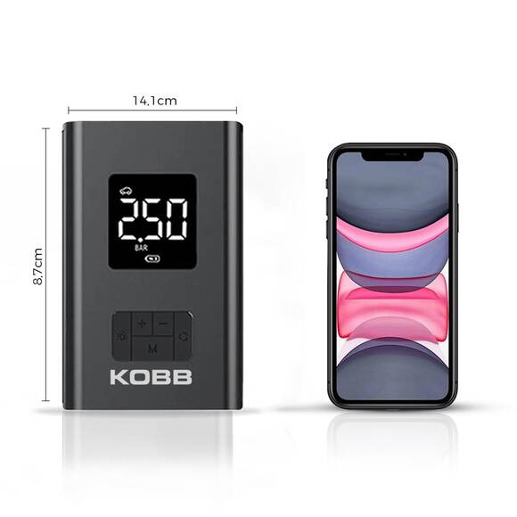 KOBB KB425 12V/Şarjlı Li-ion 150 PSI Dijital Göstergeli Akıllı Lastik Şişirme Pompası+ Powerbank + SOS + Led - 5