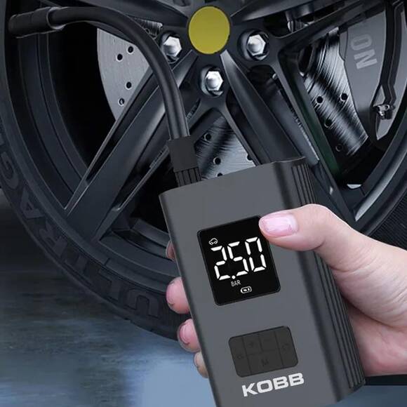 KOBB KB425 12V/Şarjlı Li-ion 150 PSI Dijital Göstergeli Akıllı Lastik Şişirme Pompası+ Powerbank + SOS + Led - 6