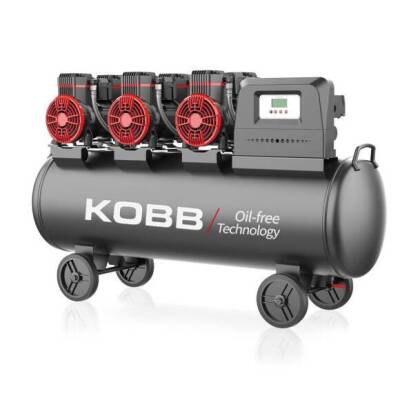 KOBB KBK100S 6.0HP 100Lt 8Bar Üç Motorlu Yağsız Sessiz Taşınabilir Hava Kompresörü - Fırsat Ürünü