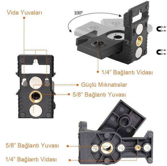 KOBB KBL3 Manyetik Askı Aparatlı Lazer Hizalama Bağlantı Ekipmanı - 6