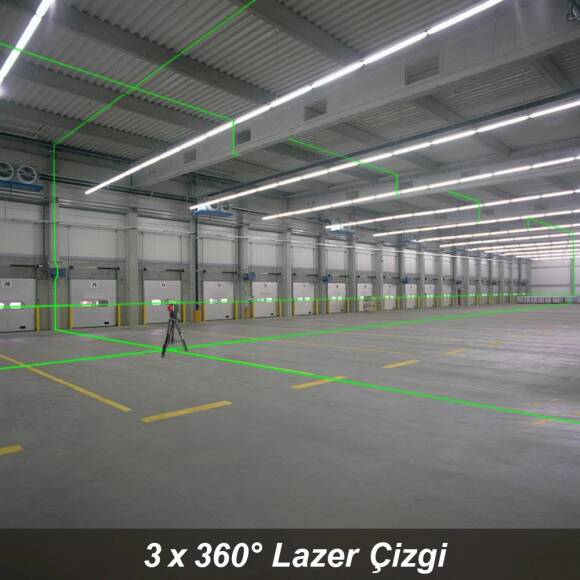 KOBB KBL34G 40 Metre Profesyonel Li-ion Şarjlı 3X360⁰ Otomatik Hizalamalı Yeşil Çapraz Çizgi Lazer Distomat - 3