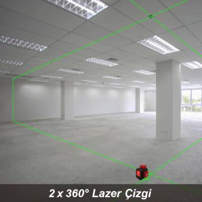 KOBB KBL34G 40 Metre Profesyonel Li-ion Şarjlı 3X360⁰ Otomatik Hizalamalı Yeşil Çapraz Çizgi Lazer Distomat - 4