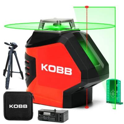 KOBB KBL88GTP 25M Profesyonel Yatay 360° ve Dikey Otomatik Hizalamalı Nokta Şakül ve Yeşil Çapraz Çizgi Lazer - Fırsat Ürünü