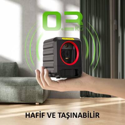 KOBB KBL90G 30 Metre Profesyonel Yatay ve Dikey Otomatik Hizalamalı Yeşil Çapraz Çizgi Lazer Distomat - 5