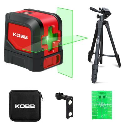 KOBB KBL91GTP 30 Metre Profesyonel Yatay ve Dikey Otomatik Hizalamalı Yeşil Çapraz Çizgi Lazer Distomat + Tripod - Fırsat Ürünü