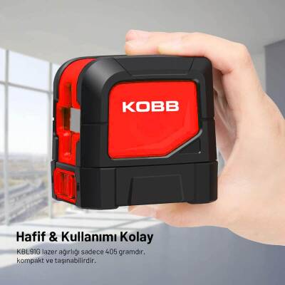 KOBB KBL91GTP 30 Metre Profesyonel Yatay ve Dikey Otomatik Hizalamalı Yeşil Çapraz Çizgi Lazer Distomat + Tripod - 8