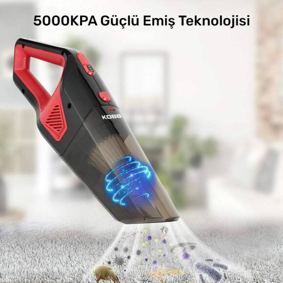 KOBB KBV12 12Volt/120Watt Araç Süpürgesi + 5 Parça Aksesuar Seti + Taşıma Çantası - 5