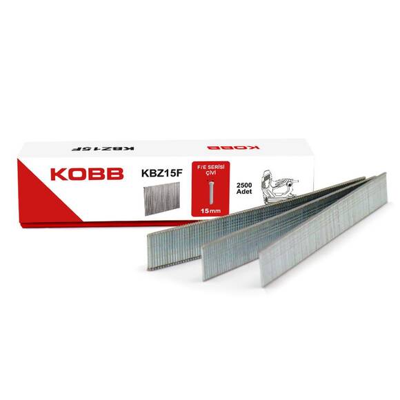 KOBB KBZ15F 15mm 2500 Adet F/E/J/8 Serisi Ağır Hizmet Tipi Kesik Başlı Çivi - 1