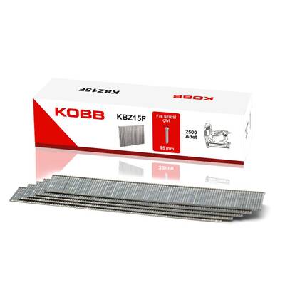 KOBB KBZ15F 15mm 2500 Adet F/E/J/8 Serisi Ağır Hizmet Tipi Kesik Başlı Çivi - Fırsat Ürünü (1)