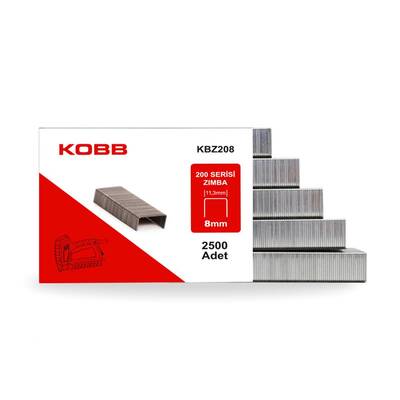 KOBB KBZ208 8mm 2500 Adet 200 Serisi Ağır Hizmet Tipi Zımba Teli - Fırsat Ürünü (1)