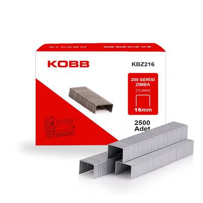 KOBB KBZ216 16mm 2500 Adet 200 Serisi Ağır Hizmet Tipi Zımba Teli - Fırsat Ürünü