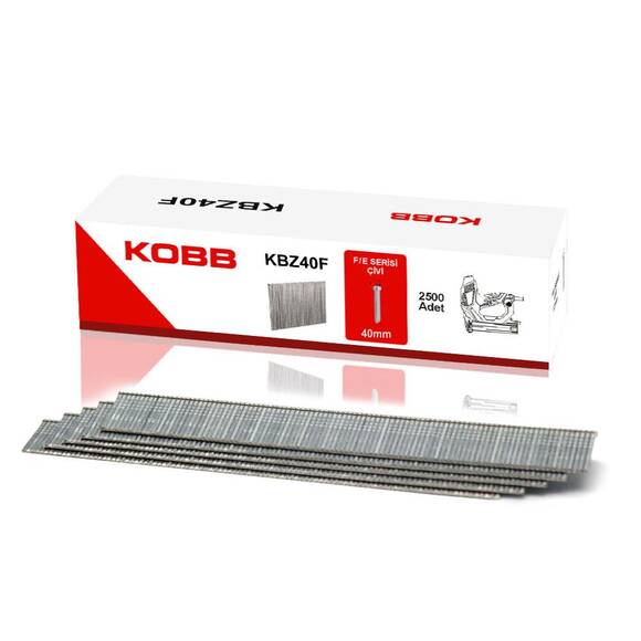 KOBB KBZ40F 40mm 2500 Adet F/E/J/8 Serisi Ağır Hizmet Tipi Kesik Başlı Çivi - 2