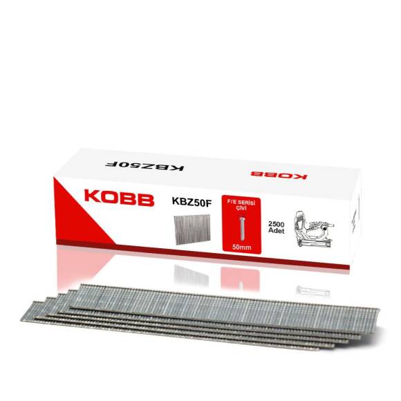 KOBB KBZ50F 50mm 2500 Adet F/E/J/8 Serisi Ağır Hizmet Tipi Kesik Başlı Çivi - 2