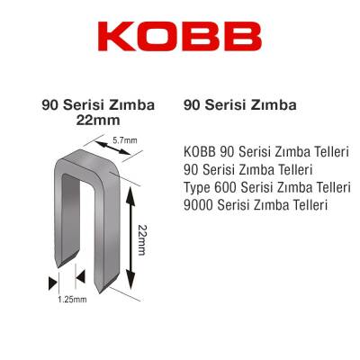 KOBB KBZ9022 22mm 2500 Adet 90 Serisi Ağır Hizmet Tipi Zımba Teli - 5