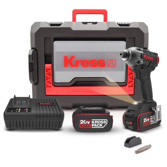 Kress KUB60.2 20Volt 4.0Ah Li-ion Çift Akülü 230Nm Kömürsüz Profesyonel Şarjlı Darbeli Tornavida - 1