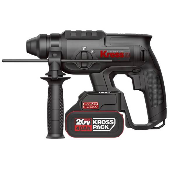 Kress KUC60.2 20Volt 4.0Ah. 2.0J Li-ion Çift Akülü Kömürsüz Profesyonel SDS-Plus Pnömatik Kırıcı/Delici - 2