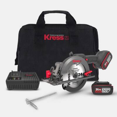 Kress KUE11 20Volt 4.0Ah. Li-ion 140MM Çift Akülü Kömürsüz Profesyonel Çok Amaçlı Daire Testere - 1