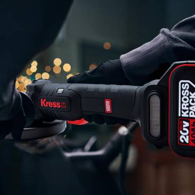 Kress KUH04 20Volt 4.0Ah. Li-ion Çift Akülü 125mm Kömürsüz Profesyonel Şarjlı Devir Ayarlı Avuç Taşlama - 9