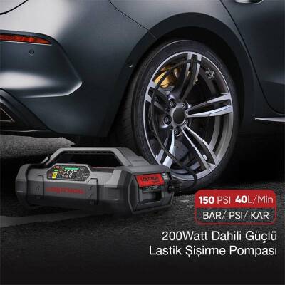 Lokithor APARTX1500 12V 1500Amp Li-Polimer Akıllı Akü Takviye + Pompa + Powerbank + Led Lamba - 6