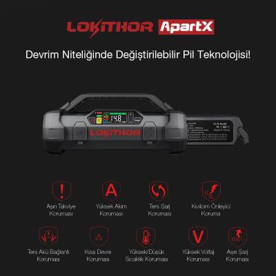 Lokithor APARTX1500 12V 1500Amp Li-Polimer Akıllı Akü Takviye + Pompa + Powerbank + Led Lamba - 9