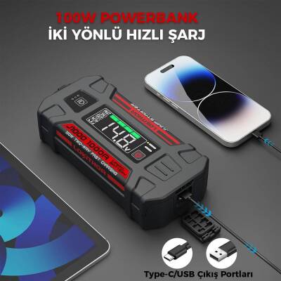 Lokithor J1000 12V 1000Amp LiFePO4 Akıllı Akü Takviye + Powerbank + Led Lamba - 3