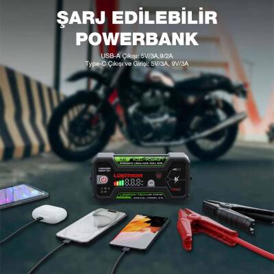 Lokithor J1350PRO 12V 1350Amp LiFePO4 Akıllı Akü Takviye + Powerbank + Led Lamba - 7