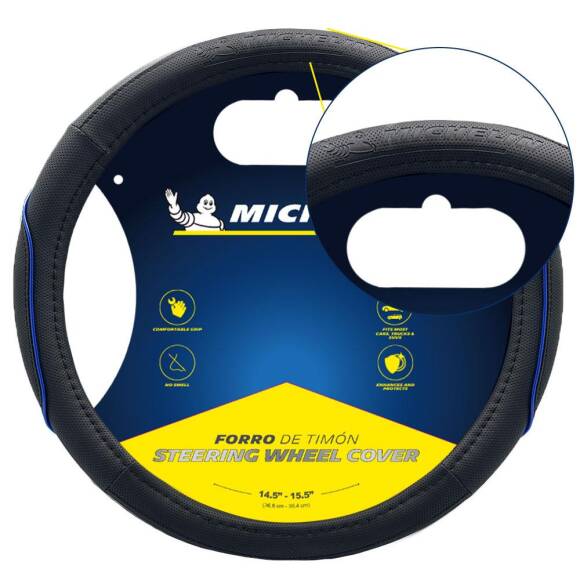 Michelin MC1003NAZ Premium Suni Deri Direksiyon Kılıfı MAVİ - 8